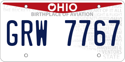 OH license plate GRW7767
