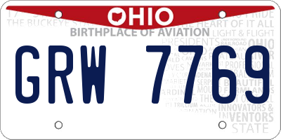 OH license plate GRW7769