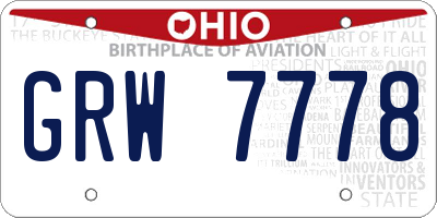 OH license plate GRW7778