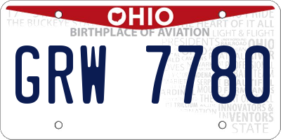 OH license plate GRW7780