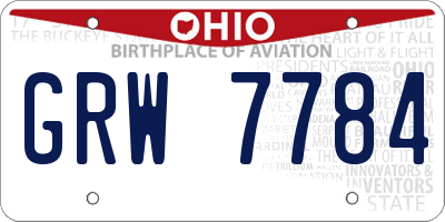OH license plate GRW7784