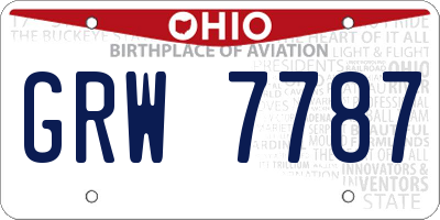 OH license plate GRW7787