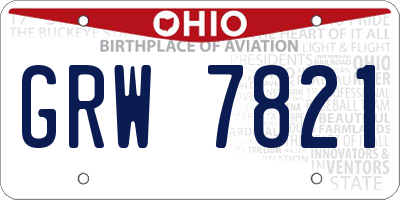 OH license plate GRW7821
