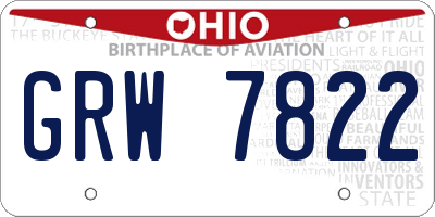 OH license plate GRW7822