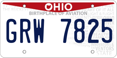 OH license plate GRW7825