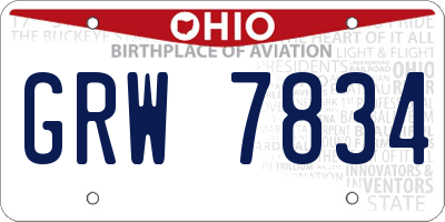 OH license plate GRW7834