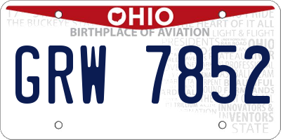 OH license plate GRW7852