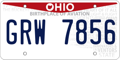 OH license plate GRW7856