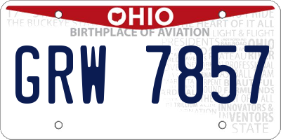 OH license plate GRW7857