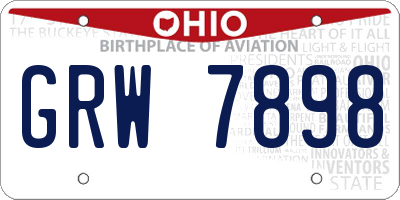 OH license plate GRW7898