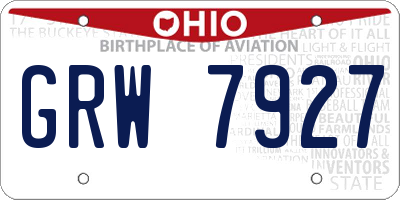 OH license plate GRW7927