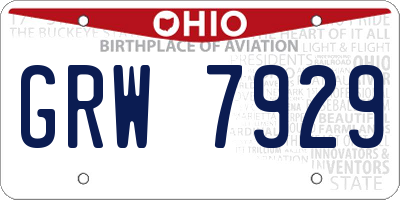 OH license plate GRW7929