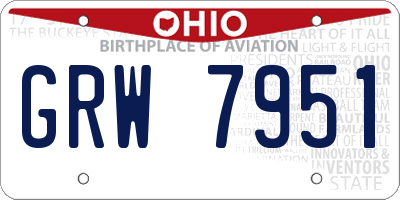 OH license plate GRW7951
