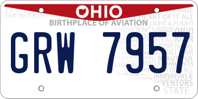 OH license plate GRW7957