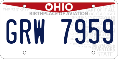 OH license plate GRW7959