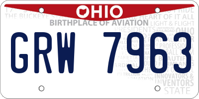 OH license plate GRW7963