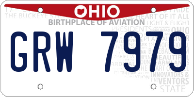 OH license plate GRW7979