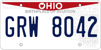 OH license plate GRW8042