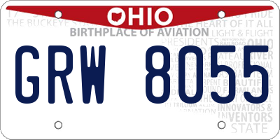 OH license plate GRW8055