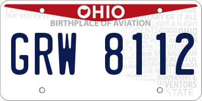 OH license plate GRW8112