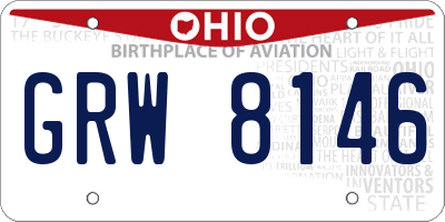 OH license plate GRW8146