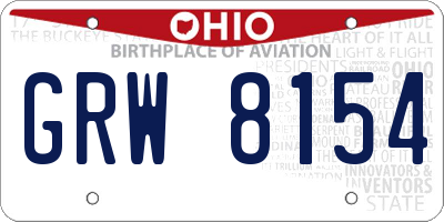OH license plate GRW8154