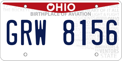 OH license plate GRW8156