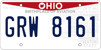 OH license plate GRW8161