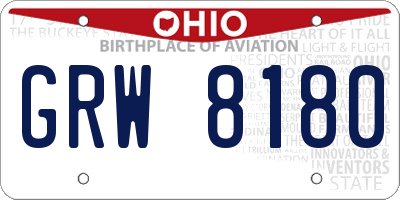 OH license plate GRW8180