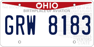 OH license plate GRW8183