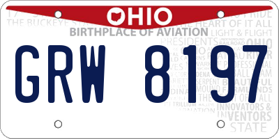 OH license plate GRW8197