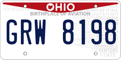 OH license plate GRW8198