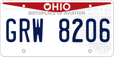 OH license plate GRW8206