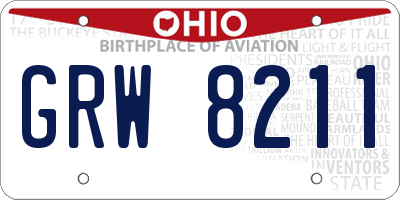 OH license plate GRW8211