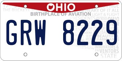 OH license plate GRW8229