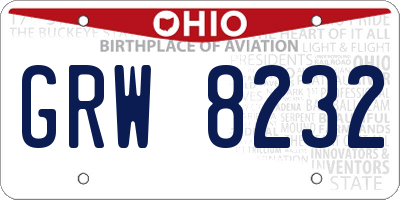 OH license plate GRW8232