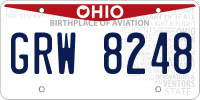 OH license plate GRW8248