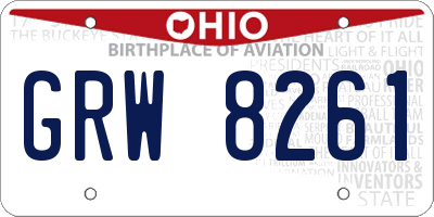OH license plate GRW8261