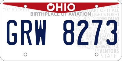 OH license plate GRW8273