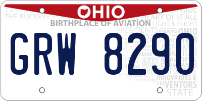 OH license plate GRW8290