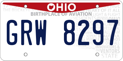 OH license plate GRW8297