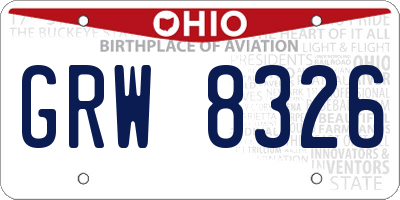 OH license plate GRW8326
