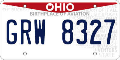 OH license plate GRW8327