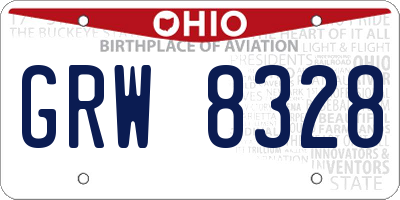 OH license plate GRW8328
