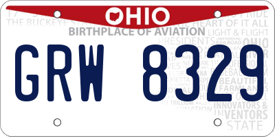 OH license plate GRW8329