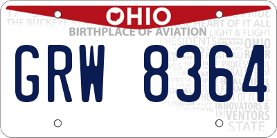 OH license plate GRW8364