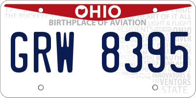 OH license plate GRW8395