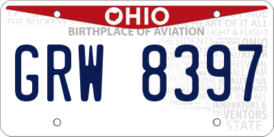 OH license plate GRW8397