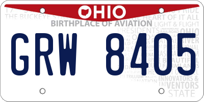 OH license plate GRW8405