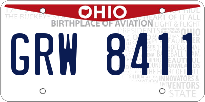 OH license plate GRW8411